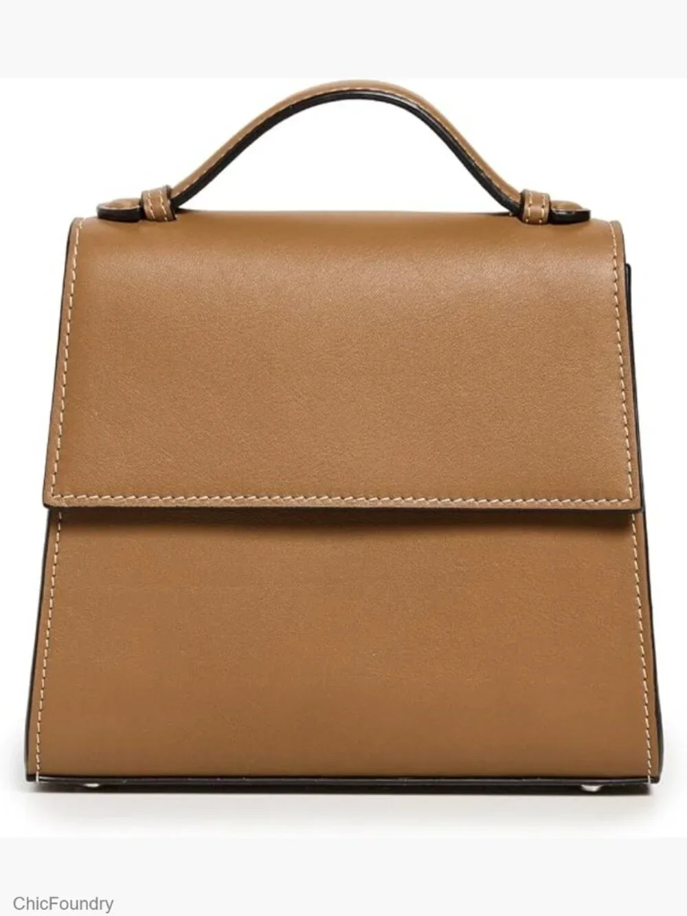 Small Top Handle Leather Satchel Crossbody Bag with Adjustable Strap